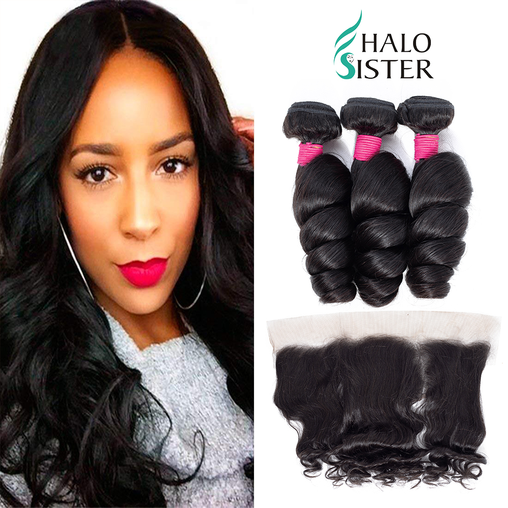 Halosister Platinum Grade Indian Loose Wave Bundles Deals With Frontal