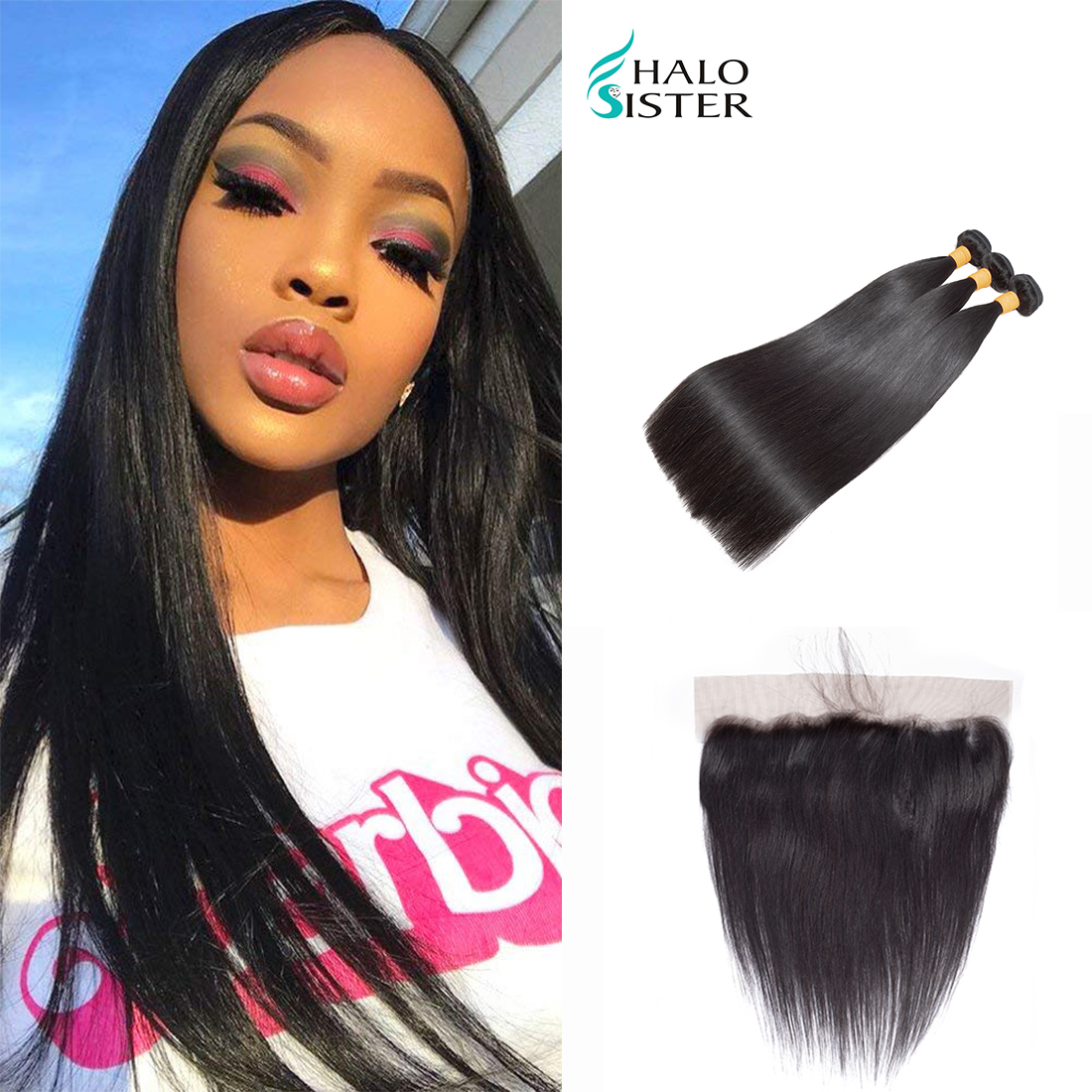 Halosister Diamond Grade Indian Straight Hair Bundles Store With