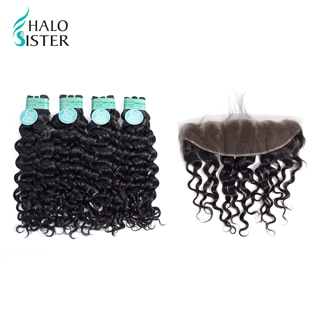 Halosister Diamond Grade Indian Italian Curly Human Hair With Frontal