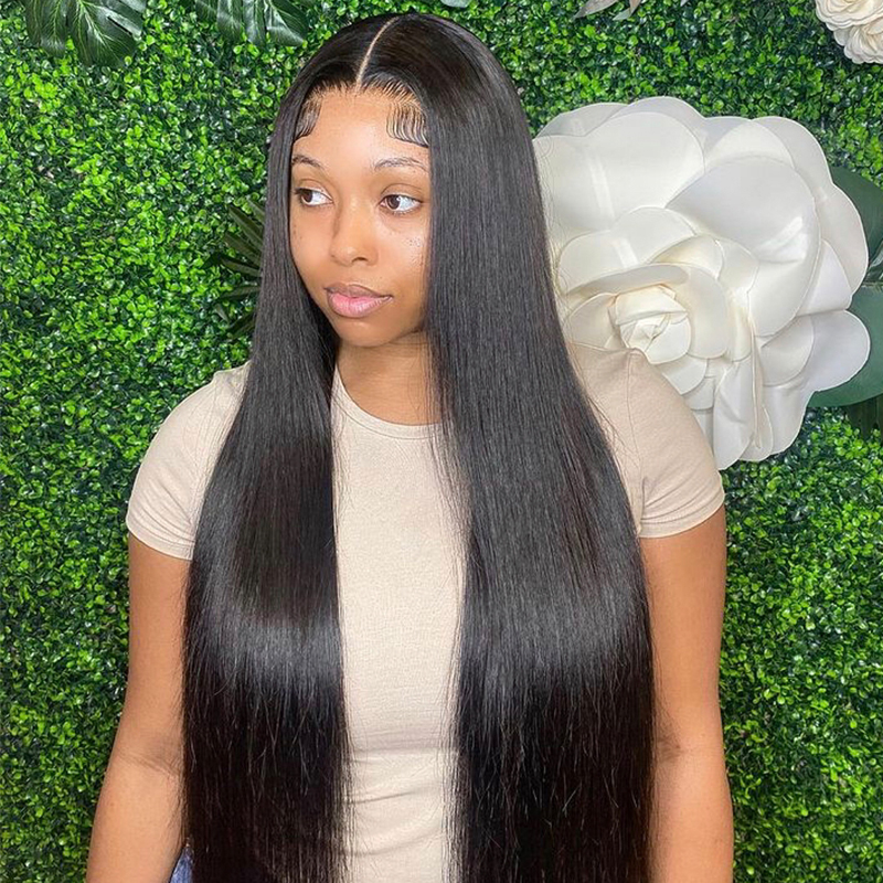 Straight T Lace Human Hair Lace Wig For Black Women 